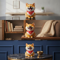 Shiba Dog Piggy Bank Cute Japanese Dog Piggy Bank Creative Statue for Kids, Desk
