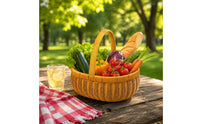 Multipurpose Woven Hand Basket Multiuse Fruit Basket Portable Household Storage Handmade for Kitchen, Gift Display, Tabletop