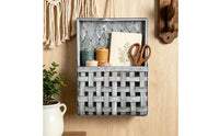 Woven Wall Basket Hanging Rope Wooden Storage Basket Handcrafted