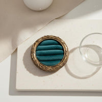round Velvet Display Platter Elegant Design Retro Photo Prop Tray Baroque Style Trinket Dish for Photographers