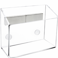 Pen Holder for Fridge, Clear Acrylic Transparent Design, Wall Mounted Organizer for Home Office, Whiteboard