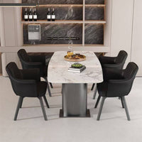 Eco Leather Upholstered Chair with Swivel Base Padded Swivel Chair with Armrests Comfy Armchair Ergonomic for Vanity