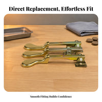 Plated Finish Metal Piano Pedal Assembly Gold-Tone Piano Pedal Assembly Pre-Drilled Instrument Hardware Mounting Brackets