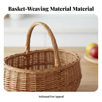Round Woven Basket adaptable Fruit Bowl sturdy for Dining Table, Home Cooks