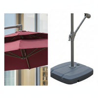 Offset Umbrella with Base Crank-Lift Double Top Patio Umbrella Water-Fillable for Homeowners, Cafe Owners, Garden, Terrace, Backyard