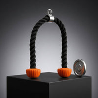 Orange Grip Ends Triceps Rope Handle Rubber Grips Tricep Rope Attachment Metal Connector Fitness Equipment Hanging Loop