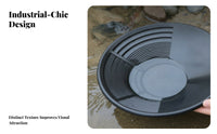 Three-Rib Gold Panning Pan Black Gold Pan Shallow Round Ore Tool Thickened