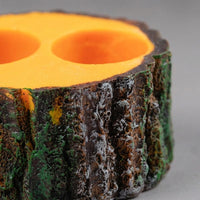 Wood Grain Reptile Water Bowl with Textured Interior Dish, Tortoise Accessories for Reptiles and Snakes, Brown Standalone Bowl