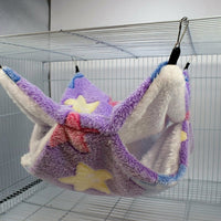 Breathable Hammock and Rat Hammock, Double-Layer Guinea Pig Cage Accessories, Hand-Sewn All-Season Hanging Bed in Starfish Violet