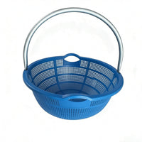 Arched Handle Perforated Harvest Basket Blue Fruit Picking Basket Lightweight Harvesting Tool Reinforced Rim