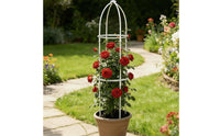 European Design Potted Plant Climbing Frame Weather Resistant Garden Obelisk Trellis Heavy Duty Flowering Vine Structure Enclosure Rustproof for Gardeners, Balcony, Patio