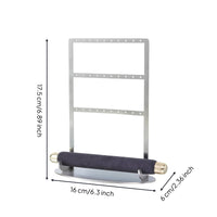 Freestanding Jewelry Display Stand Hanging Holes Earring Holder Cushioned Rod Finger Adornment Holder Oval Base