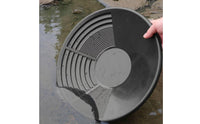 Set Riffled Gold Pan PP Prospecting Gear Black