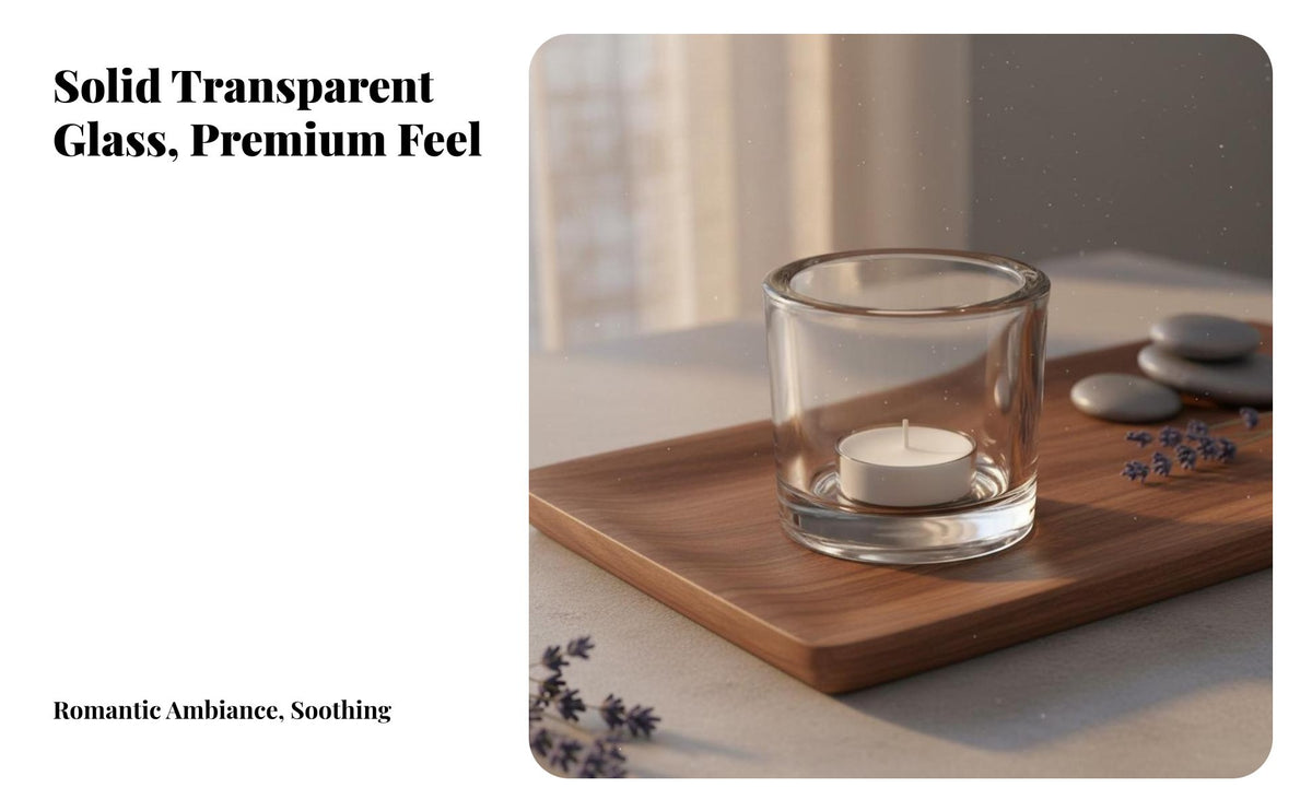 Translucent Transparent Glass Candle Cup Heat-Resistant Empty Candle Vessel Elegant Design for Crafters, Small Business Owners, Spa, Bedroom