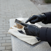 Women's Warm PU Leather Touchscreen Gloves for Winter Driving & Cycling