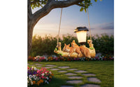 Weather Resistant Resin Squirrel Stake Light Automatic Dusk to Dawn Outdoor Decor for Yard