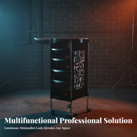 With Wheels Hairdressing Tool Carrier Versatile Organization Rolling Trolley Sturdy Construction Utility Trolley Strong Load-Bearing for Hair Stylists, Beauty Professionals, Barber Shop, Salon, Barbershop, Home Use