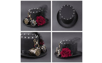 Hat with Goggles Halloween Steampunk Hat Unisex Headwear for Cosplayers, Costume Parties