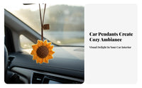 Cute Design Crochet Ice Cream Cone Ornament Soft Material Knitted Car Interior Charm Eye-Catching for Girls, Teens, Home, Office, Backpack