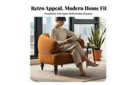 Retro visual appeal Highspine Single Sofa stylish design Upholstered highspine armchair Sturdy Wood Frame Lounge Chair Non-Slip Footpads for Design aficionados, Readers, homeowners, Living Room, Balcony, perusing corner, Bedroom