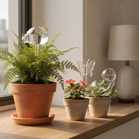 Automatic Self-Watering Glass Animal Plant Waterer for DIY Crafts