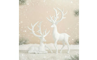 2 Pieces Nordic Design Resin Deer Statue Handmade Reindeer Figurine Long-Lasting for Living Room
