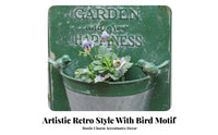 Metal Hanging Planter Embossed Lettering Wall Flower Basket Arched Top Decorative Plant Holder