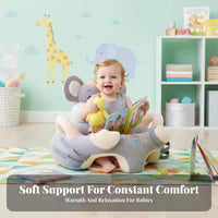 Anti-Rollover Design creatureShaped Sitting Coach Spinal Support Soft Fabric Creature Learning Chair Sit-up Training Aid Baby Floor Seat Removable and Washable for Infants, Toddlers, New Moms, Nursery, Playtime, Indoors, Living Room