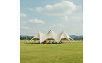Three-Peak Tent UVF 50+ Outdoor Canopy Tent Protection Outdoor Canopy with Poles for Event Planners, Campers, Weddings, Camping