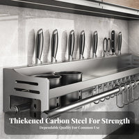 Drillwithout Installation Multifunctional Seasoning and Utensil Holder Space Saving Wall-Mounted Utility Rack Multi-Purpose Kitchen Organizer Easy to Clean for Home Cooks, Apartment Dwellers, Homeowners, Small Apartments, Pantry, RV, Coffee Station