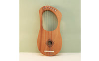 Wooden 7-String Lyre Plucked Lyre Portable 7-String Harp Handheld for Music Learners, Home Practice