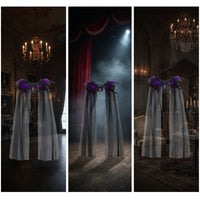 Feather Cape with Lace Collar Translucent Lace Collar Cape Draping