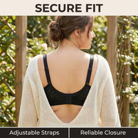 Ladies Bras Non Wired Padded Support for Plus Size Women, T-Shirt Comfort with Minimizer Design for Sagging Breasts, Wide Back Coverage