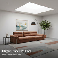 Adjustable Backrest Settee French design Living Room Seating Persimmon Color Couch for Apartment Dwellers, Homeowners, Lounge Area