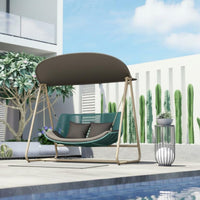 Garden Swing Hammock Rustproof Frame 2-Person Patio Swing Weather Resistant Outdoor Furniture for Balcony, Poolside