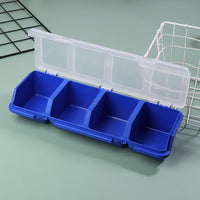 Hardware Classification Screw Parts Storage Box, Small Plastic Organizer with Slanted Opening
