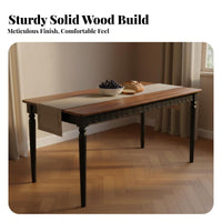 Solid Wood Dining Set Retro Design Rectangular Dining Table and Chairs Easy to Clean Rectangular Kitchen Table Set for Families, Homeowners, Apartment