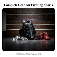 Long-Lasting Sanda Safeguarding Gear Set Shock Absorbing Full Safeguarding Gear Set Thick Padding Boxing Sparring Equipment Kit Adjustable Fit for Adults, Young Athletes, Beginners, Competition