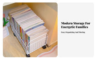 Rolling Book mobile organizer lowlow-silhouette Design Wheeled Organizer mobile organizer with casters for children