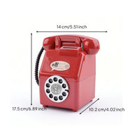 Rotary Phone Piggy Bank Vintage Telephone Piggy Bank Telephone-Shaped Cash Box Decorative Dial Phone Cash Box Nostalgic