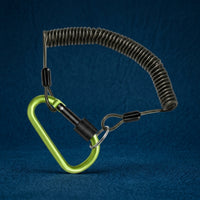 Anti-Lost Coil Cord Multi-Purpose Coiled Steel Wire Rope Locking Carabiner
