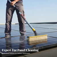 Soft Bristles Photovoltaic Panel Washing Tool Non-Slip Grip Solar Panel Cleaning Brush Lightweight Aluminum Telescopic Wash Brush Easy Installation for Professional Cleaners, Maintenance Personnel, Business Owners, Rooftops, House Siding