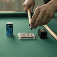Blue Crown Diamond Billiard Cue Tip Set - 11mm Hardness M/H with Glue and Trimmer