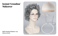Synthetic Fiber Old Lady Hairpiece Set