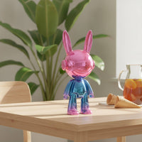 Hare Figurine with Electroplated Finish Glossy Hare Figurine Reflective Bunny Statue for Art Collectors, Homeowners, Console Table, Living Room