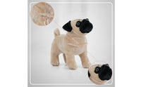 Pug Dog Stuffed Toy Standing Pug Stuffed Soft Cuddly for Children, Playroom, Bedroom