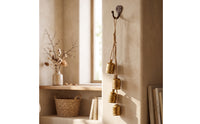 Cylindrical Bell Vintage-Style Bell with Rope Hanger Rustic Ornament for Christmas Tree, Wreath