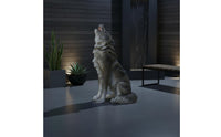 Weather Resistant Realistic Wolf Statue Lifelike Texture Howling Wolf Ornament Artisanal Look Large Dog Sculpture for Garden, Yard, Lawn, Patio