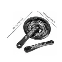 Anodized Finish Square Taper Crankset High-Strength Carbon Steel Aluminum Alloy Crank Arms Seamless Shifting Cycle Component Shock-Absorbing Resistant for Cyclists