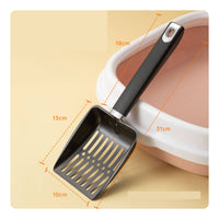Easy to Clean Cat Litter Scoop Rust-Proof Stainless Steel Poop Scooper Efficient Sifting Metal Litter Sifter Long-Lasting